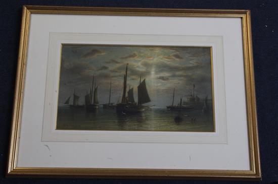 Fred Miller (19th C.) Shipping off Brighton 7.75 x 13.5in.